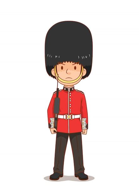 Premium Vector Cartoon Character Of British Royal Guard In