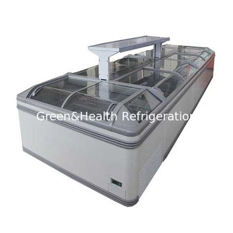 Glass Top Display Chest Deep Island Freezer With Combination Design