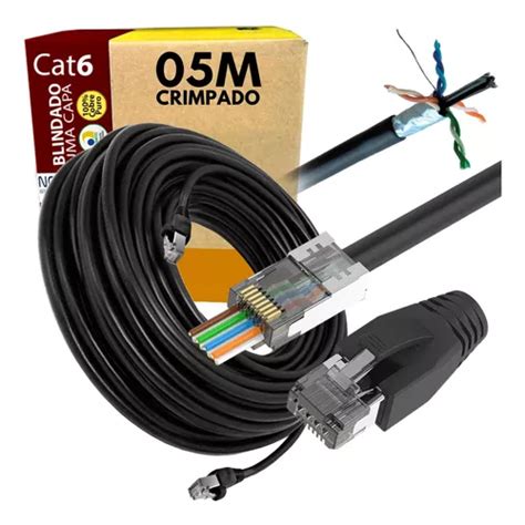 Cabo De Rede Cat6 Ftp Blindado Externo 100 Cobre 05 Metros MercadoLivre