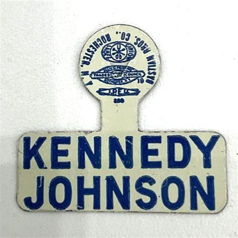 Vintage 1960s John F Kennedy Lyndon Johnson Presidential Campaign Tab