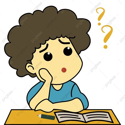 Question Mark Thinking Vector Hd Images Cartoon Hand Drawn Of Kids