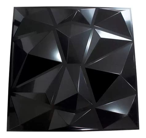 Panel Decorativo D Pvc Prismas Negro Mate Decoform Pzs Mercadolibre