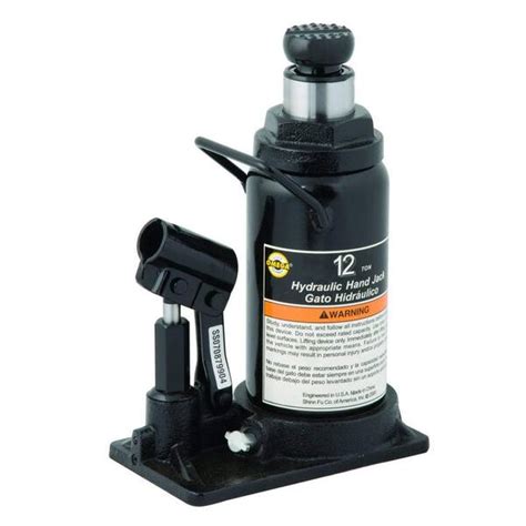 Omega Lift 12 Ton Capacity Black Hydraulic In Line Bottle Jack 10120