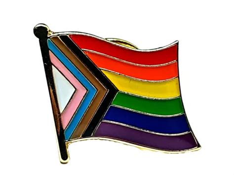 Progress Pride Badge Lapel Pin Lgbtqia Lgbtq Gay Trans Bi Minorities