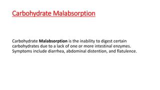 Carbohydrate Malabsorption | PPT | Free Download