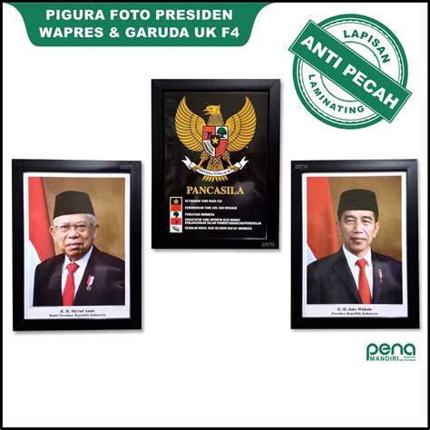 Jual Pigura Foto Presiden Wakil Presiden Dan Garuda F4 Shopee Indonesia