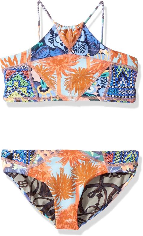 Amazon Maaji Girls High Neck Mixed Print Bikini Swimsuit Set Clothing