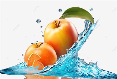 Apple With Orange Slice In Water Apple Orange Slice Water Png