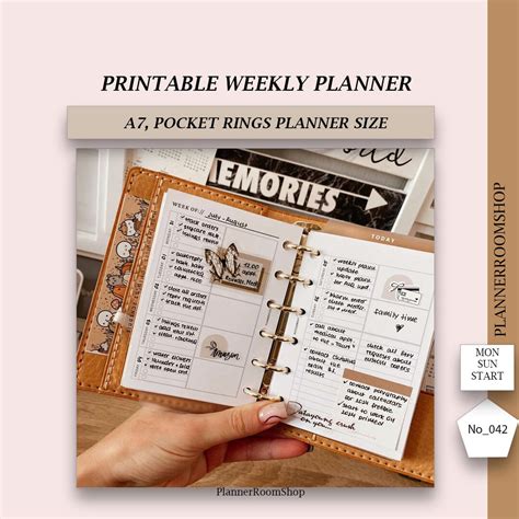 weekly planner printable pocket size weekly schedule printable weekly