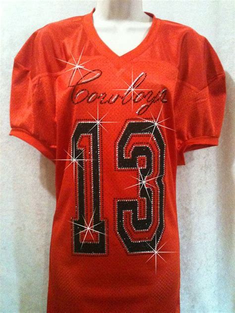 Womens Double Rhinestone Football Jersey By 1sharpfan On Etsy 10500