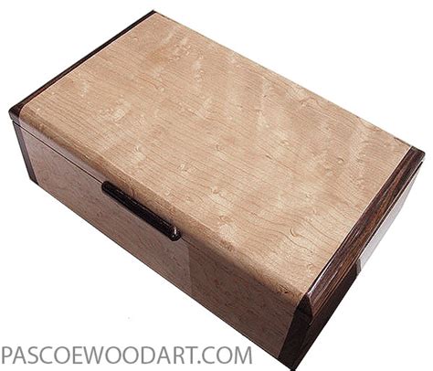 Handmade Wood Box Keepsake Box Birds Eye Maple Santos Rosewood