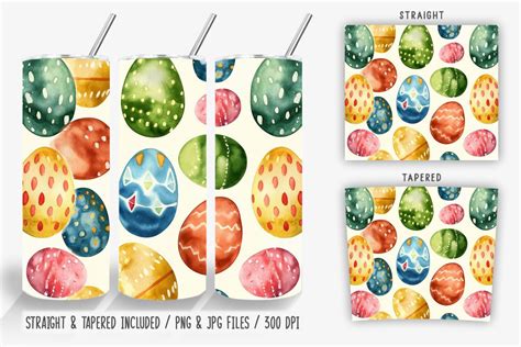 Easter Eggs Tumbler Wrap Sublimation Graphic By Universtock Creative