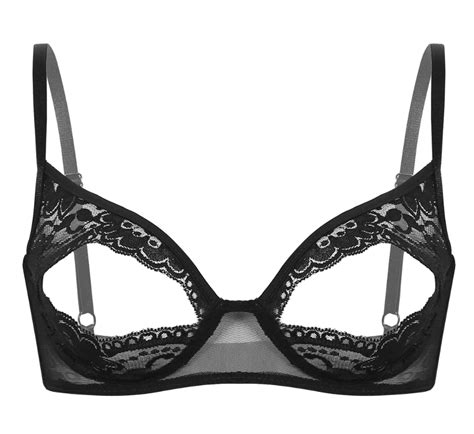 Soutien Gorge Coquin Mesh Et Dentelle Mamelons Ouverts