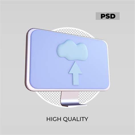 3d Icono Nubes Almacenamiento Computadora De Carga Archivo PSD Premium