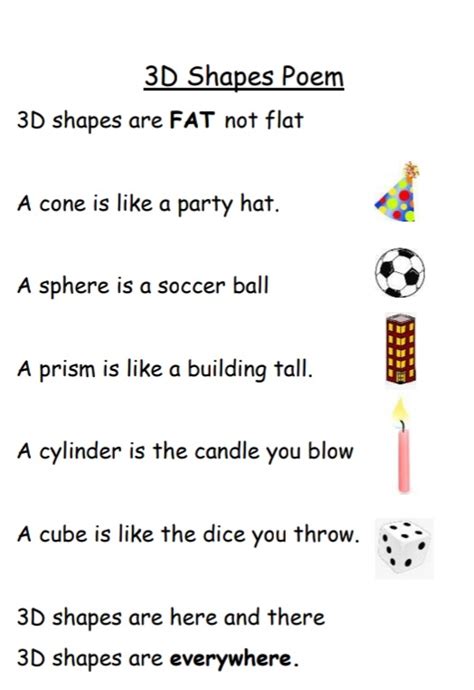 Poem On 3d Shapes