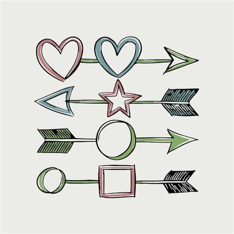 Premium Vector Hand Drawn Sketch Arrows Shape Set Vector Illustration