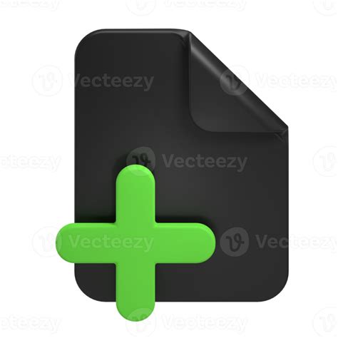 Black Add Sheet 3d Icon 14296381 Png