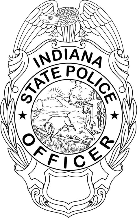 Indiana State Police Officers Badge V2 Patch Vector File Vector Laser Engraving Fiber Laser