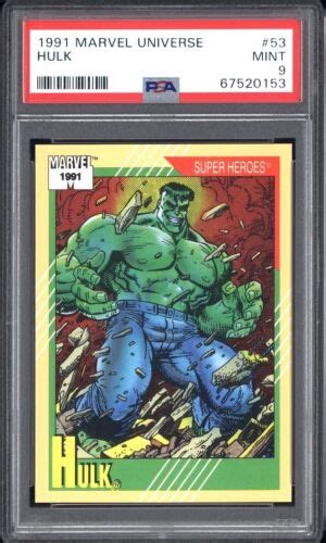 1991 Impel Marvel Universe Series II 53 INCREDIBLE HULK PSA 9 Graded