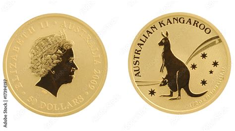 Australian Kangaroo Gold Coin Stock Photo | Adobe Stock