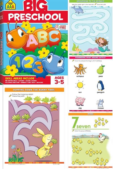 School Zone Big Preschool Workbook 320 Pages Ages 3 To 5 Colors