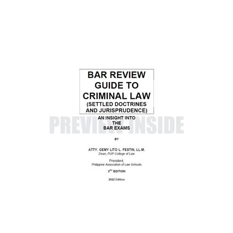 Bar Review Guide To Criminal Law Centralbooks