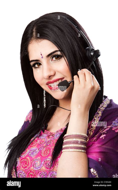 Beautiful Happy Indian Hindu Business Customer Service Representative