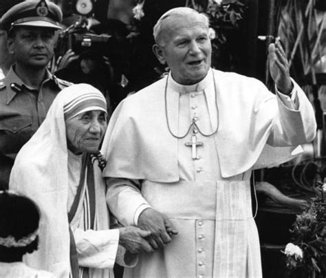 Pope John Paul II And Mother Theresa Devote Servants Of Christ And God