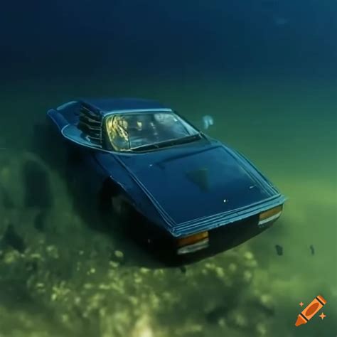 Rusty Ferrari Testarossa Submerged In Shallow Water On Craiyon