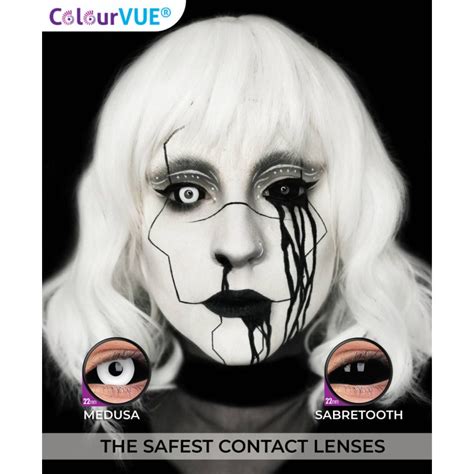 ColourVue Sabretooth Black Sclera Full Eye Contact Lenses 22mm 6 Month