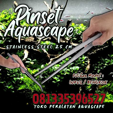 Pinset Aquascape Bengkok Lurus Stainless Steel Cm Anti Karat