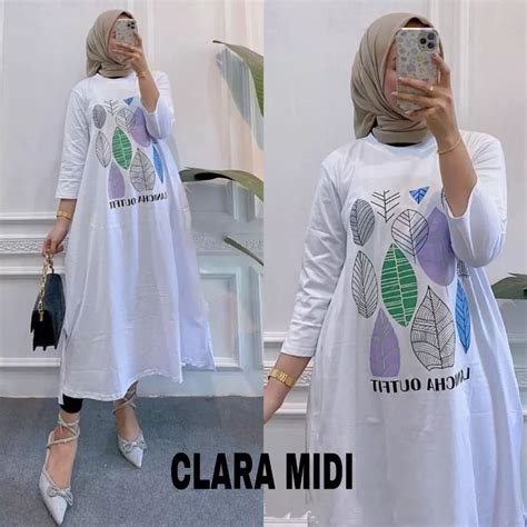 Jual MIDI DRESS TERBARU CLARA KF GAMIS COMBED JUMBO MIDI DRESS MUSLIM