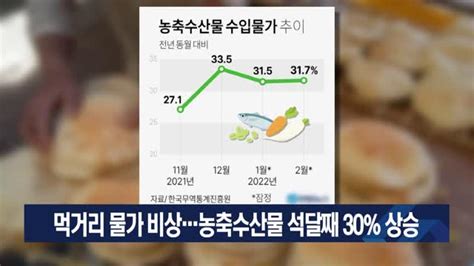 먹거리 물가 비상농축수산물 석달째 30 상승 데일리굿뉴스