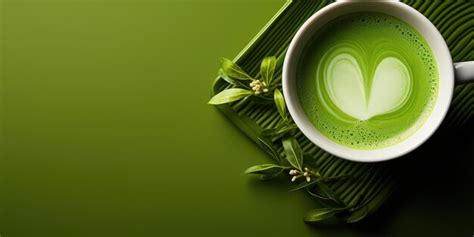 Premium AI Image Fragrant Matcha Tea On The Table Banner Generative AI