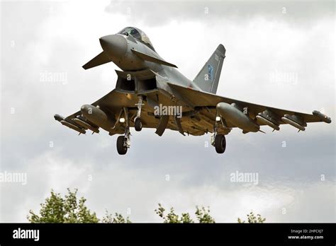 Eurofighter Typhoon Landing At Coningsby Stock Photo Alamy