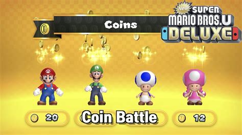 New Super Mario Bros U Deluxe 4 Players Competition Coin Battle