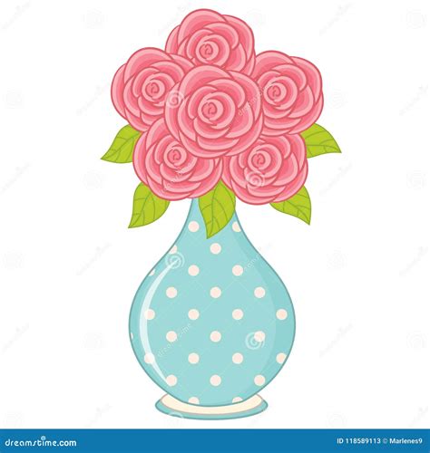 Roses In Vase Clip Art