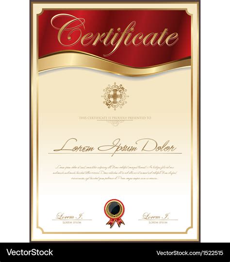 Elegant Certificate Template Royalty Free Vector Image