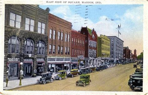 East Side Of Marion Indianas Downtown Square 1937 Photonancy