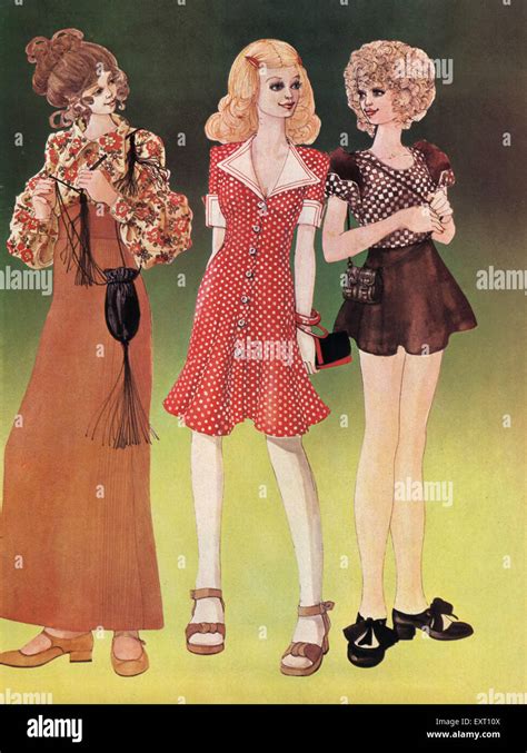 1970s Uk Fashion Plate Magazine Plate Stock Photo Alamy