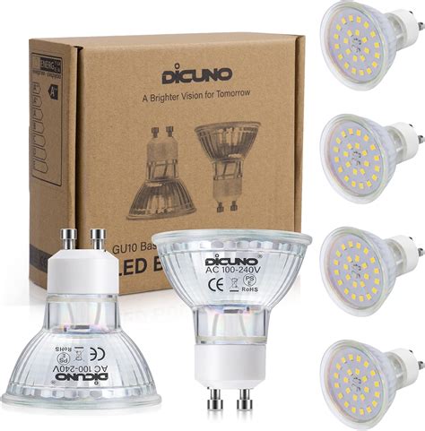 Dicuno Gu Led Bulb W Halogen Equivalent K Daylight White W