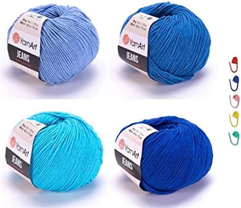 Skein Yarnart Jeans Yarn Cotton Amigurumi Yarn Set Fine Knitting