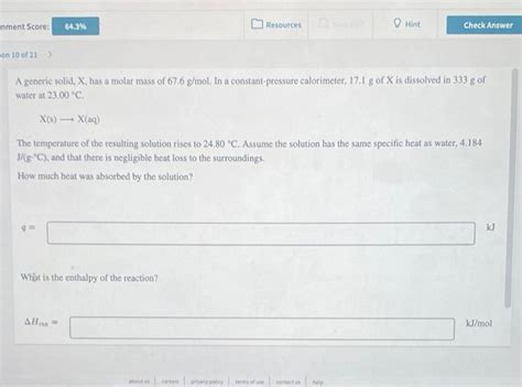 Solved A Hot Lump Of G Of Aluminum At An Initial Chegg