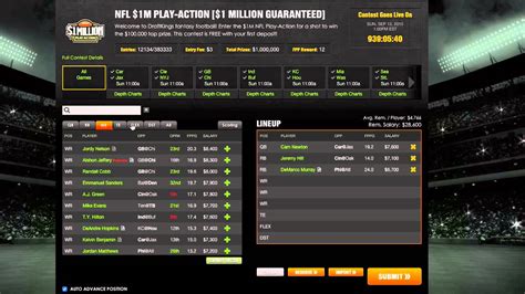 How To Set A Draftkings Nfl Lineup 2015 Youtube