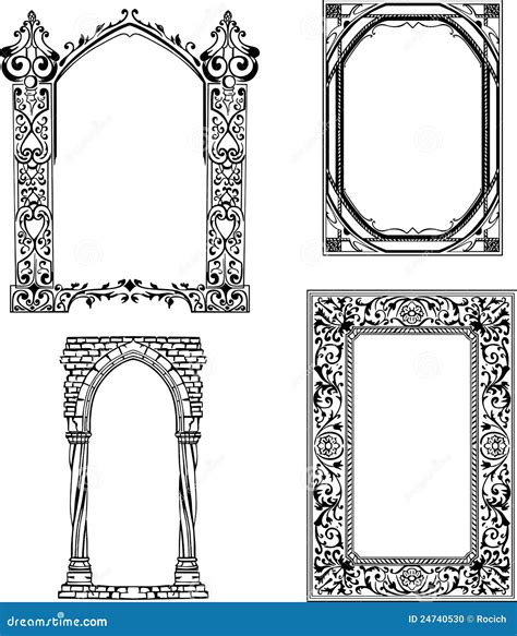 Art Nouveau Frames Stock Vector Illustration Of Nouveau 24740530