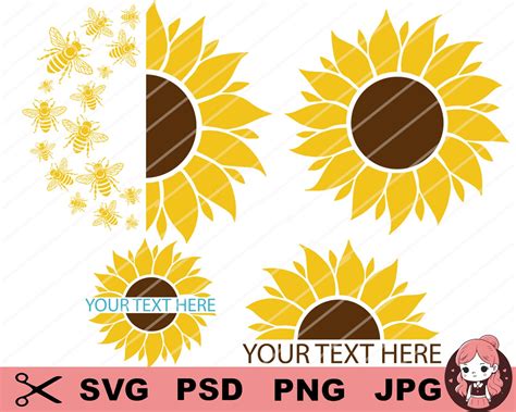 Sunflower Svg Bundle Sunflower Svg Flower Svg Monogram Svg Etsy