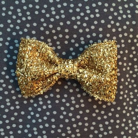 Gold Hair Bow Glitter Hair Bow Clip Oversized By Shopglambands