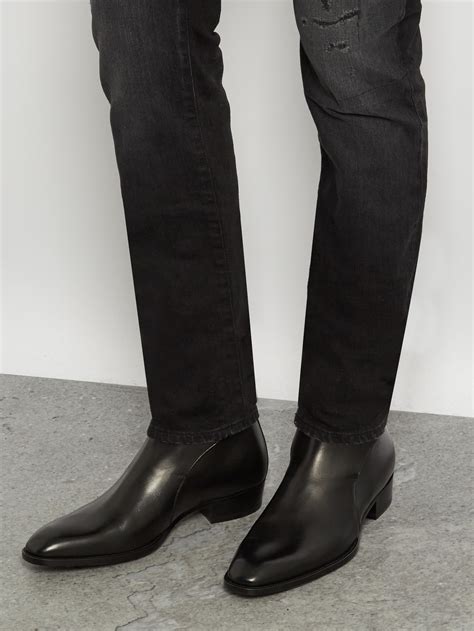 Saint Laurent Wyatt Jodhpur Leather Boots In Black For Men Lyst