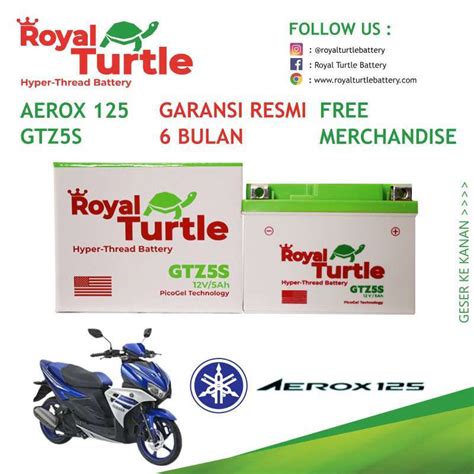 Jual Aki Motor Yamaha Aerox Royal Turtle Gtz S Accu Kering