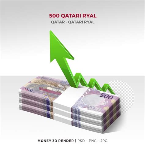 Premium PSD | 3d money 500 qatar riyal